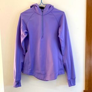 Nike 1/4 zip hoodie, dri-fit 89% polyester, 11% spandex, lavender color